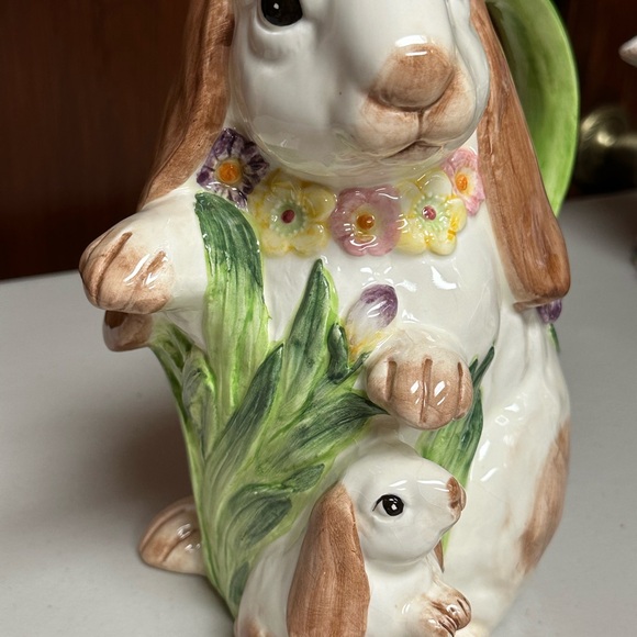 Vintage Fitz and Floyd Ceramic Serving Pitcher Bunnies shaped - Picture 5 of 16